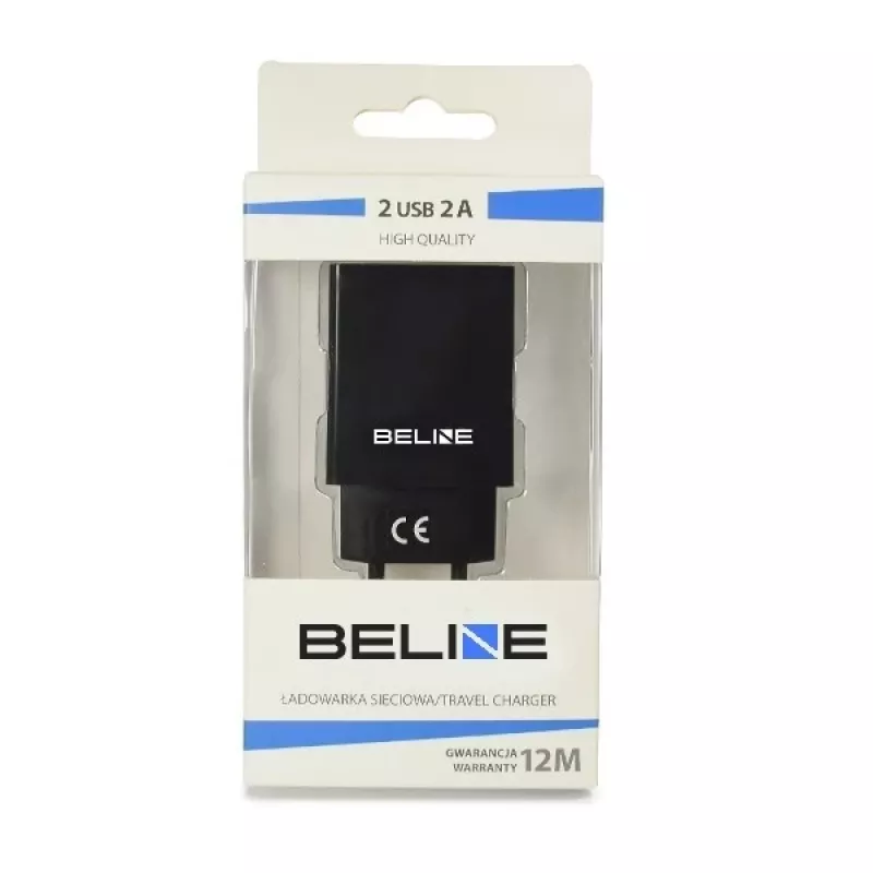 Matkalaturi Beline Beli0012 — 2x USB-liitäntä, 2A lähtö, musta