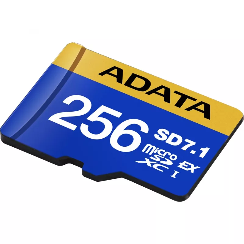 ADATA Premier Extreme microSDXC SD7.1 Express muistikortti 256GB, lukunopeus 800 MB/s, kirjoitusnopeus 700 MB/s, UD256GEX3L1-C