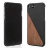 Puinen ja nahkainen suojakotelo Woodcessories EcoSplit iPhone 7 Plus / 8 Plus — pähkinä musta
