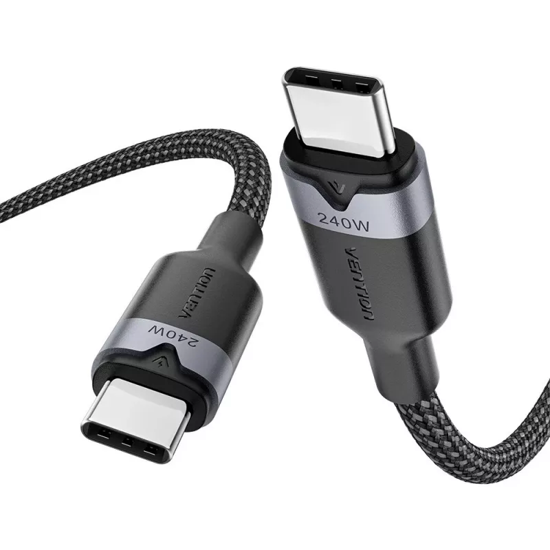 USB-C-C 2.0 Vention 3.1 5A 240W 1 m BK kaapeli