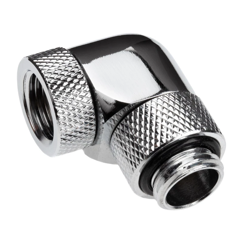 Alphacool Eiszapfen Connector Series - kulmaliitin nestjäähdytysjärjestelmään - hopea-nikkeli