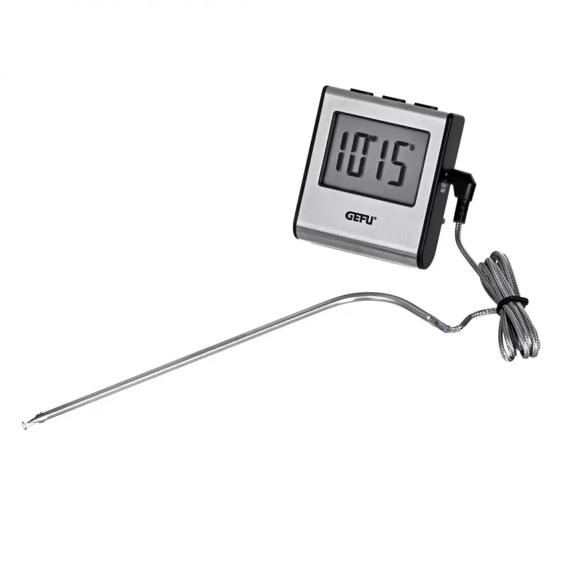 Elintarvikelämpömittari GEFU digitaalinen anturi 0–250 °C, ruostumaton teräs, 16 cm anturi