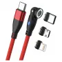 USB-kaapeli RealPower MagneticCharge 100 1 m USB-C punainen pikalataus