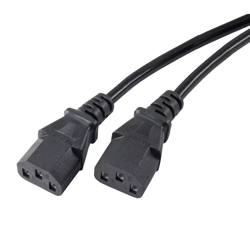 Akyga AK-PC-04A virranjakokaapeli CEE 7/7 – 2x IEC C13, 1,8 m, musta