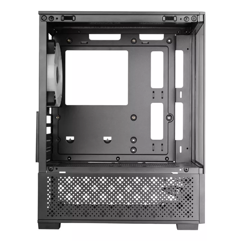Mini-tornikotelo TACENS Mars Gaming MC-SE2 — Mini-ITX / Micro-ATX, musta, sivulasiseinä, pohjavirtalähde, tukee 2x2,5