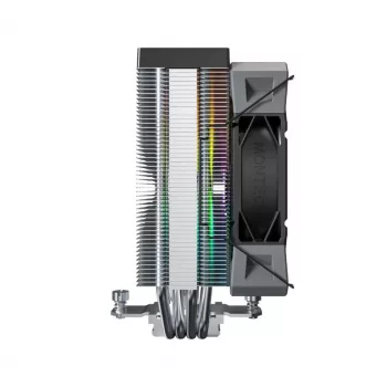 Ilmajäähdytin Montech NX400 ARGB, 120 mm tuuletin, FDB, 800–1950 kierr./min, TDP 270 W, musta