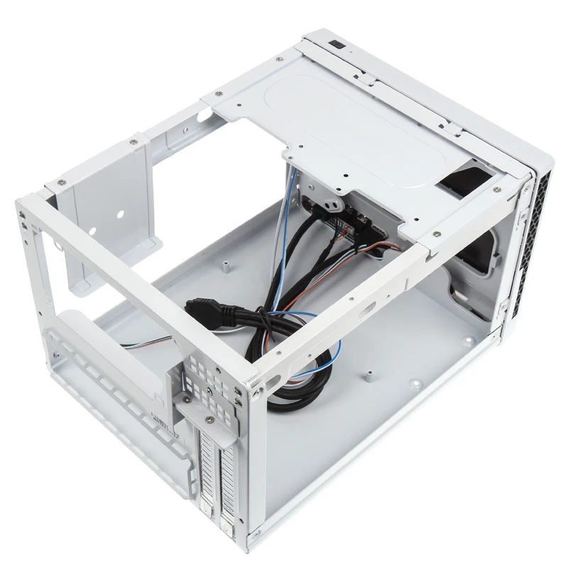 SilverStone SUGO SG13 - Desktop - Mini-DTX - ilman virtalähdettä (AT / PS/2) - musta, valkoinen - USB/audio (SST-SG13WB-Q)