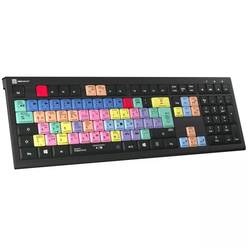 Logickeyboard Adobe Premiere Pro CC ASTRA 2 taustavalaistu näppäimistö saksa (LKB-PPROCC-A2PC-DE)
