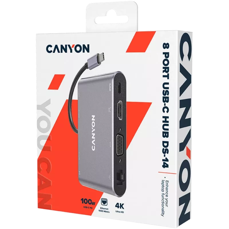 Canyon DS-14 - telakka - USB-C - VGA, HDMI