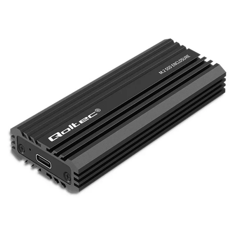 Ulkoinen SSD-kotelo QOLTEC NV2270 M.2 SATA/NVMe-asemille, USB-C, jopa 2 TB