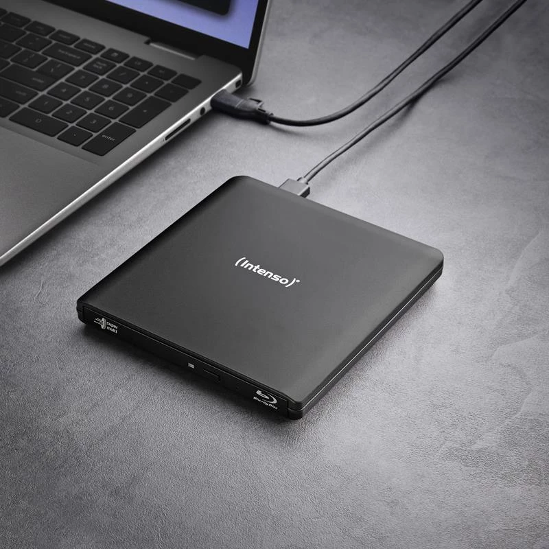 Intenso EOD 500BD Slim ulkoinen Blu-ray-poltin, USB 3.2 Gen 1, musta