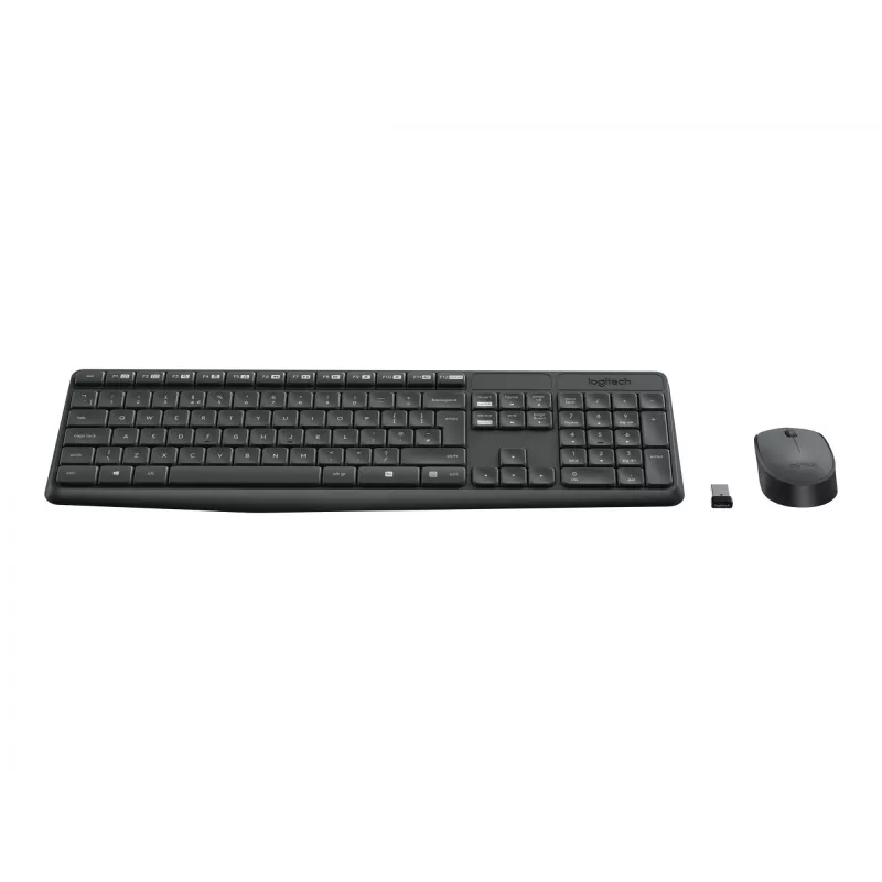Logitech MK235 langaton näppäimistö ja hiiri yhdistelmä täysikokoinen harmaa