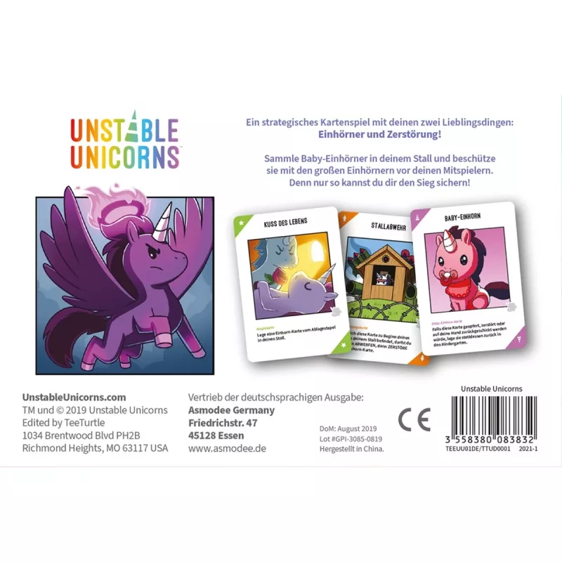 Unstable Unicorns, korttipeli