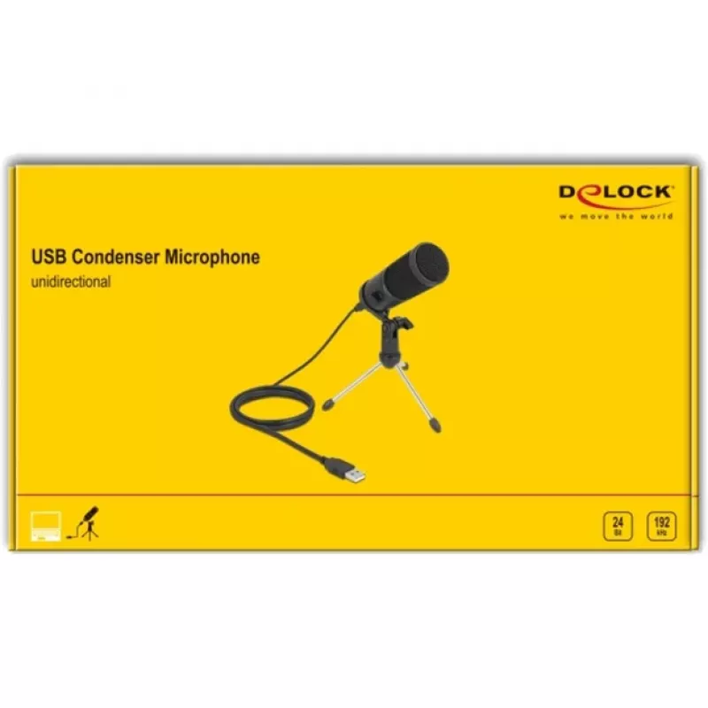 Delock - mikrofoni - USB - musta (66832)
