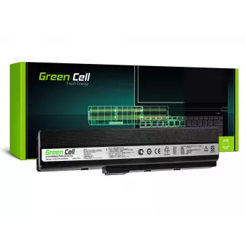 Akku Green Cell AS02 ASUS K52 -sarjaan — Li‑Ion 4400 mAh, 11,1 V, 6 kennoa, musta