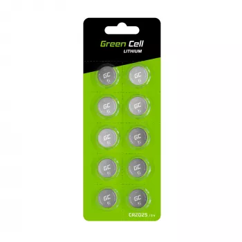 Green Cell blisteri 10x litiumparisto CR2025 3V 160mAh nappiparisto