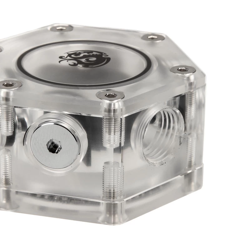 Virtausmittari BitsPower Hexagon Flow Indicator-RGB BP-HFI-RGB — RGB-valaistus, kuusikulmainen muotoilu