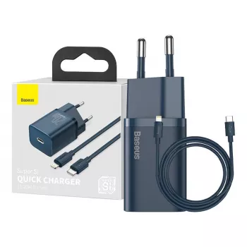 Baseus Super Si -pikalaturi USB-C–Lightning-kaapelilla 20W sininen