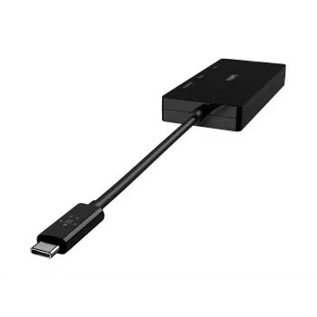 Linksys Belkin - videosovitin - USB-C (uros) - HD-15 (VGA), DVI-I, HDMI, DisplayPort (naaras) - 4K-tuki - musta (AVC003BTBK)