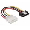 DeLOCK 60120 SATA-virtakaapeli, SATA (u) – Molex 4-nastainen (u), metallilukolla, suora, 0,12 m