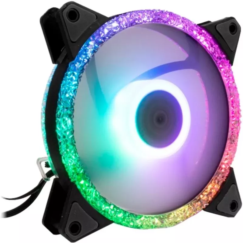 INTER-TECH Argus RS-07 RGB 120 mm koteloiden tuulettimien sarja, 3 kpl, kaukosäätimellä, musta