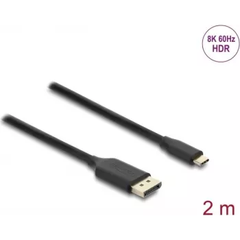 Videokaapelisovitin DELOCK USB Type-C - DisplayPort 2 m, musta