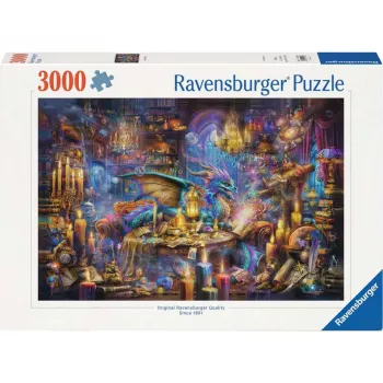 Palapeli Ravensburger 3000 palaa — Drachenbibliothek, 3000 palaa, merkki Ravensburger