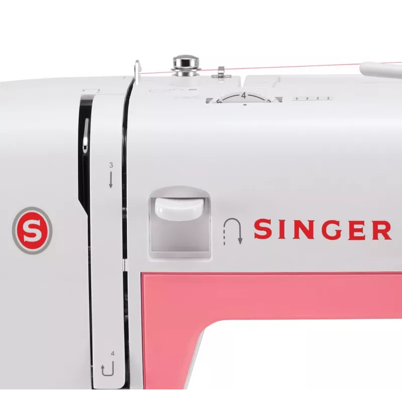 Singer Simple 3210 automaattinen ompelukone, sähkömekaaninen, 10 ommelta, 4-vaiheinen napinläpi, vapaavarsi, 85 W, valkoinen/pinkki