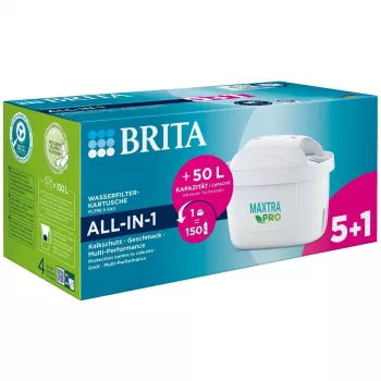 BRITA pöytävesisuodatin Maxtra Pro -suodatinpatruuna 5+1 pakkaus
