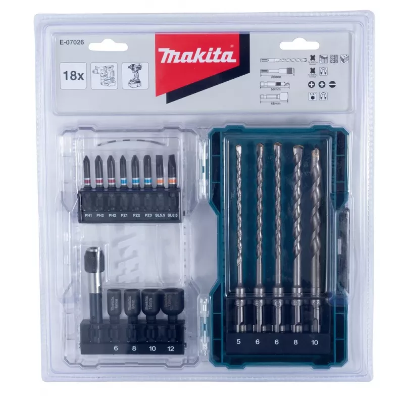 Ruuvauskärkisarja Makita E-07026 18 kpl