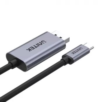 UNITEK V1409A kaapelisovitin USB-C DisplayPort musta, harmaa