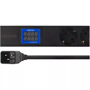 Sähkönjakoyksikkö PowerWalker 10133010 PDU 1U musta, Type-F-pistorasiat, C20-liitäntä, 16 A, 3500 W, 2 m kaapeli