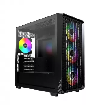 Montech X5M (B) Micro Tower -PC-kotelo – Micro-ATX/Mini-ITX, 3x120mm edessä, 1x120mm takana, tukee ATX-virtalähteitä, 2x3,5
