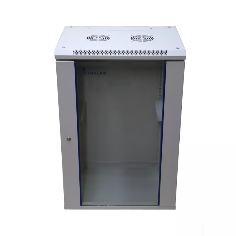 Seinäkiinnitteinen räkki Extralink 18U 600x450 harmaa