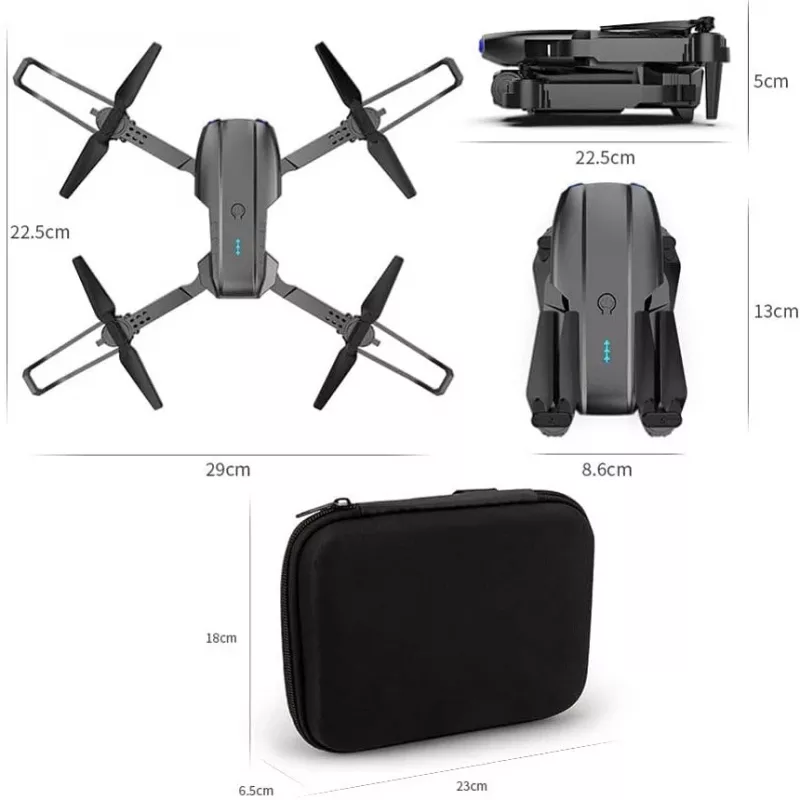 E99 Pro -drooni | drooni + 3 akkua + kuljetuslaukku -sarja | 1800mAh