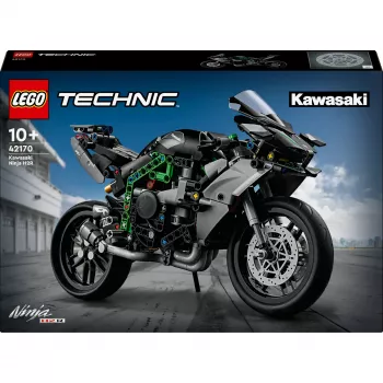 LEGO Technic moottoripyörämalli Kawasaki Ninja H2R 42170 — 1:1-mittakaavan pienoismalli, 643 osaa, rakennusohje, yli 10-vuotiaille lapsille