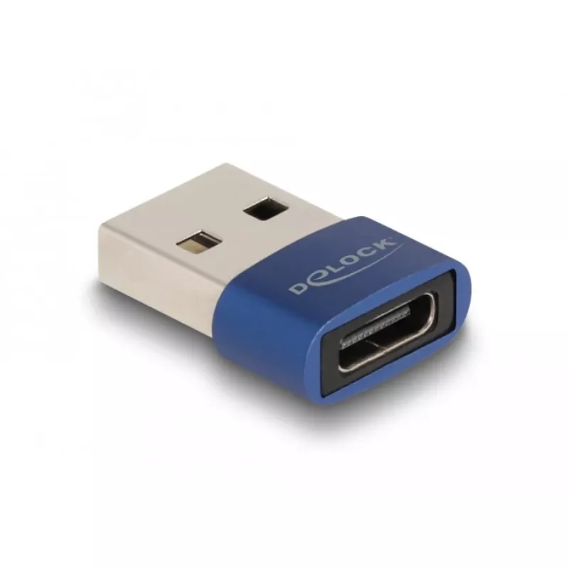 DeLOCK USB 2.0 sovitin USB Type-A uros USB Type-C naaras sininen