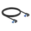 Verkkokaapeli DeLOCK RJ45 Cat.6A S/FTP kulmaliitin 1 m musta