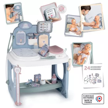 Smoby Baby Care Center malli 2024 240305 tarvikkeineen ja interaktiivisine toimintoineen
