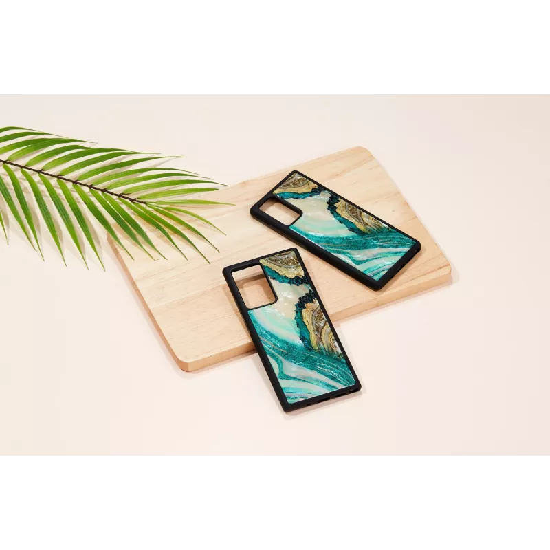 Suojakotelo iKins Samsung Galaxy Note 20:lle — Aqua Agate -kuvio