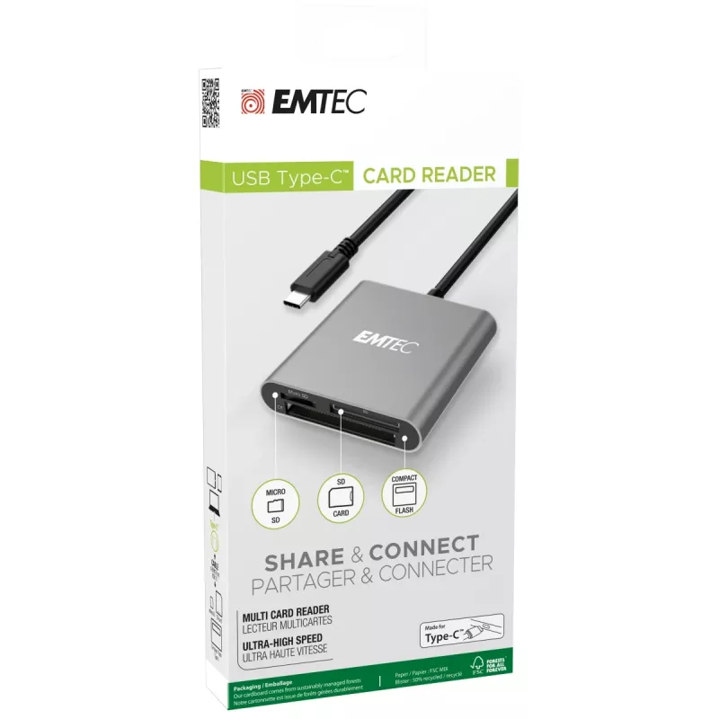 Kortinlukija Emtec ECCAREADT610C USB 3.1 harmaa