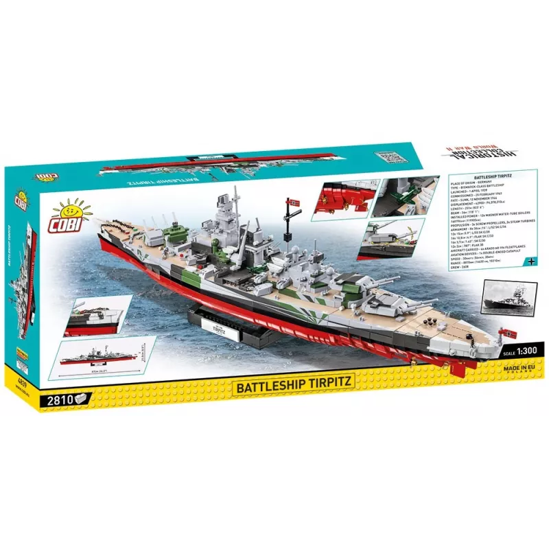 COBI 4839 Historical Collection taistelulaiva Tirpitz rakennuspalikkasarja, 2810 osaa, 1:300