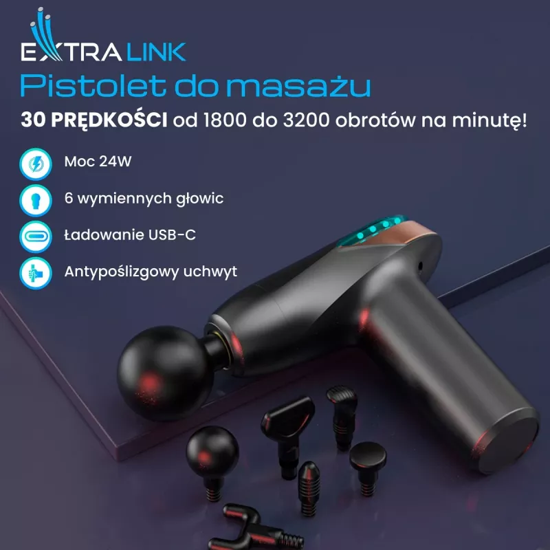 Hierontapistooli Extralink MSG-02-LITE 3200 kierr./min 6 lisäosaa