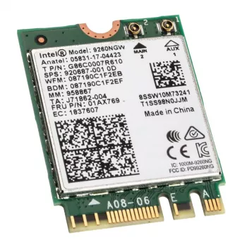Intel Wireless-AC 9260 - verkkosovitin - M.2 2230 - 802.11b, 802.11a, 802.11g, 802.11n, 802.11ac, Bluetooth 5.0