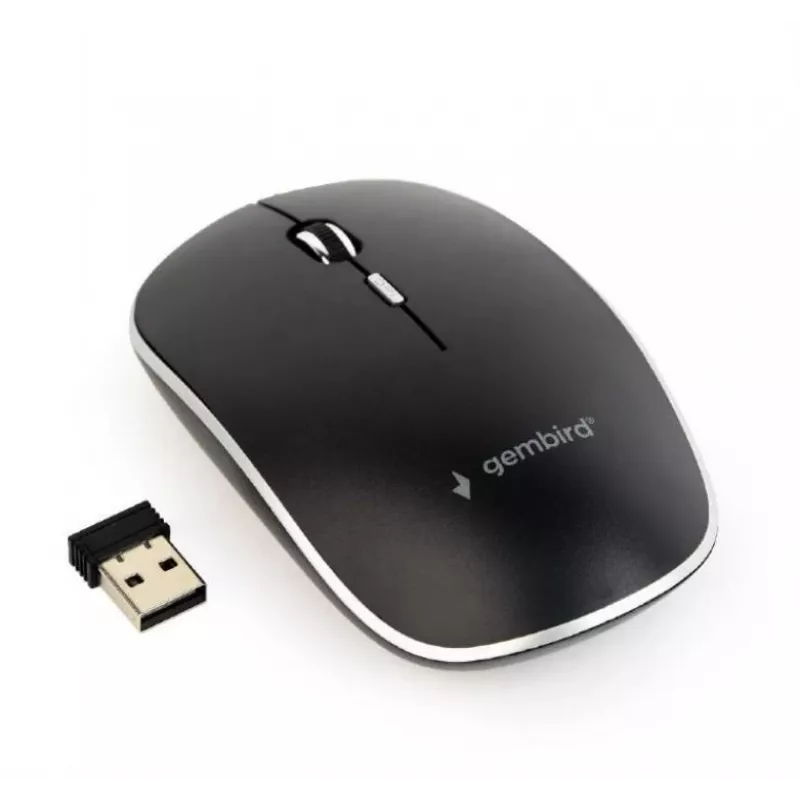 Hiiri USB OPTICAL WRL musta/SILENT MUSW-4BS-01 GEMBIRD