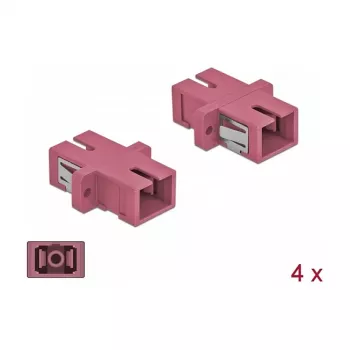 Kuituadapteri SC naaras-naaras DELOCK 85995, violetti, 4 kpl:n pakkaus