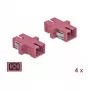Kuituadapteri SC naaras-naaras DELOCK 85995, violetti, 4 kpl:n pakkaus
