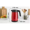Sähköinen vedenkeitin Bosch TWK7L464 – 1,7 l tilavuus, 2400 W, punainen, muovikotelo