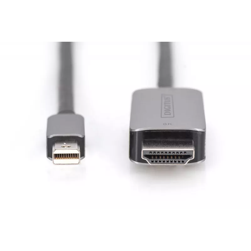 DIGITUS - adapterikaapeli - Mini DisplayPort (uros) - HDMI (uros) - 1,0 m - 8K 60 Hz tuki - musta (DB-340109-010-S)