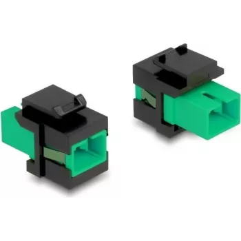 Keystone-moduuli DELOCK 87121 — SC-adapteri, litteä rakenne, vihreä/musta, 16,5 × 27,4 × 21,9 mm